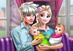 Familie dag med tvillinger Elsa