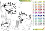 Väritys peli lapsille Pikkukalat