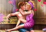 Rapunzel flirtejar a la sauna