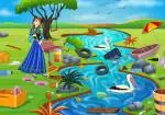 Prinses Anna het schoonmaken van de rivier
