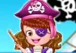 Bebis Hazel klä sig som pirater