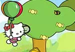 Hello Kitty vliegen met ballonnen