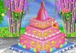 Barbie virágos torta