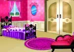 Dekorasi kamar tidur merah muda Barbie