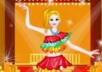 Vestir Barbie de ballarina de salsa