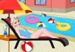 Elsa decora piscina de sărbătoare