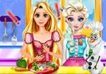Elsa và Rapunzel thiên tai trong nhà bếp