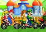 Mario motorfiets wedrenne vir paartjies