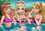 الاحتفال الأميرات في حوض السباحة
