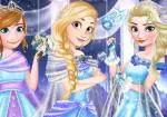 Χειμώνας χορό μεταξύ νιφάδες χιονιού πριγκίπισσες