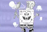 Spongebob met jellievisse kleur spel