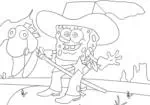 Svampebob cowboy fargespillet