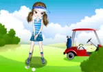 Cô gái người chơi golf