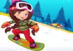 Flicka snowboardåkare
