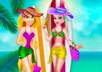 Elsa và Rapunzel thời trang áo tắm