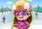 Bebis Hazel klä sig som en skidåkare